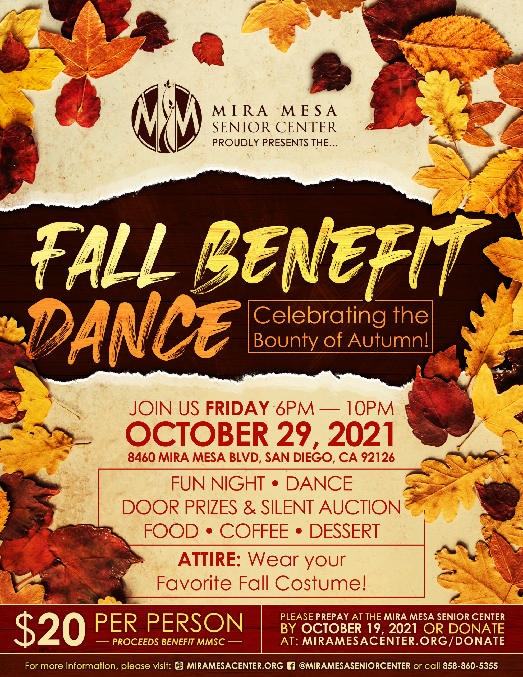 MMSC Fall Benefit Dance Mira Mesa Center