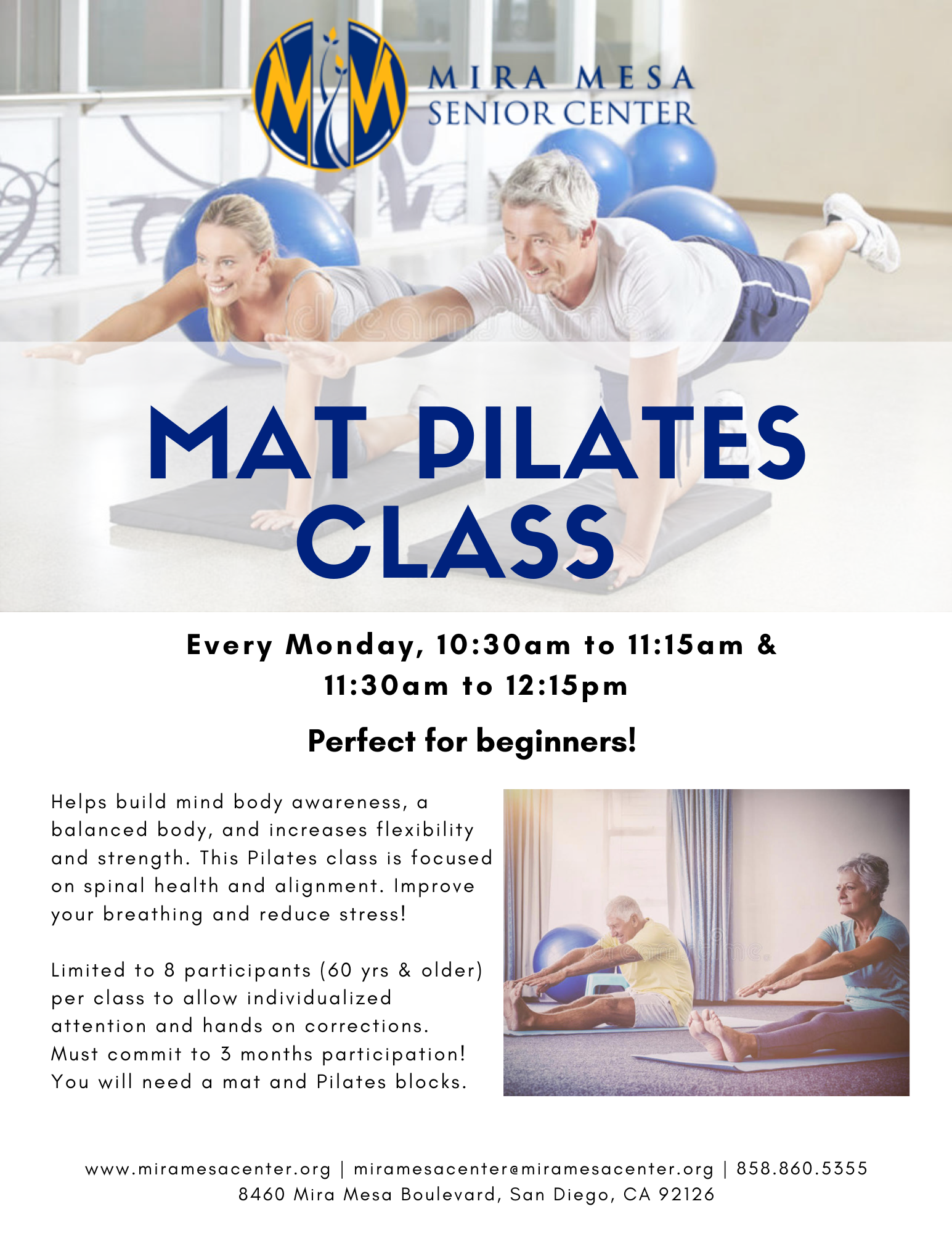 Mat Pilates Class – Pilot Program