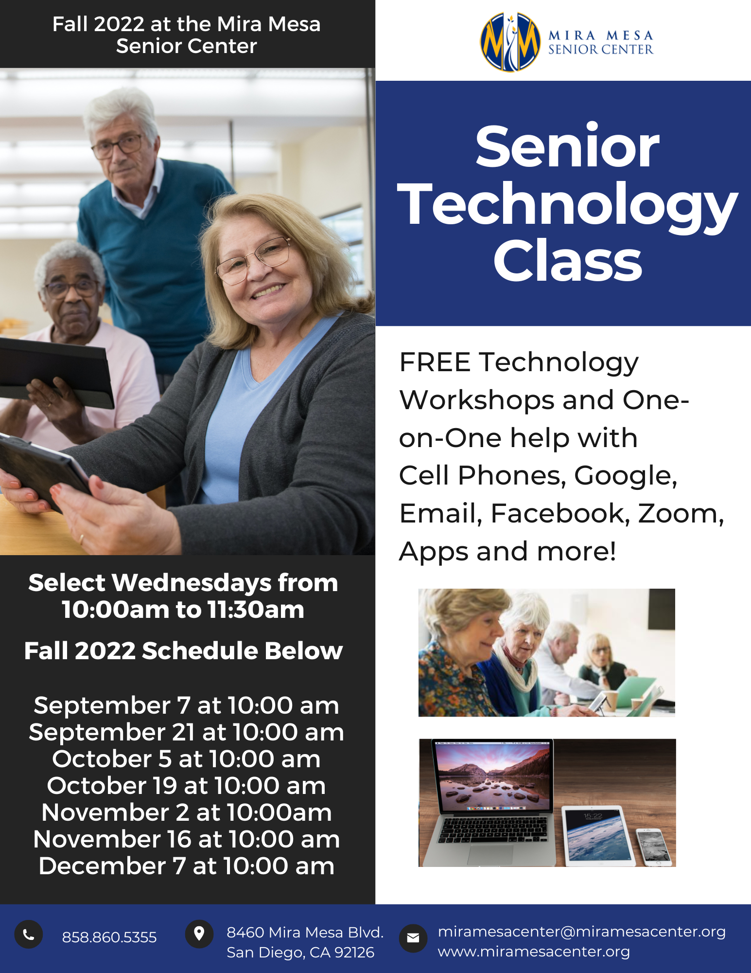 Senior Technology Classes Return Mira Mesa Center