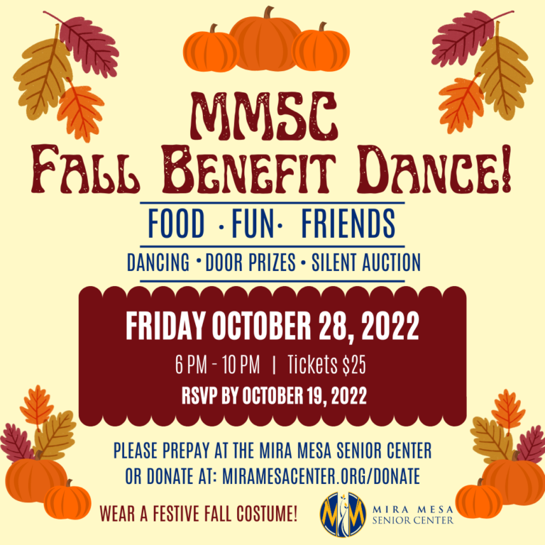 Mira Mesa Senior Center Fall Benefit Dance | Mira Mesa Center